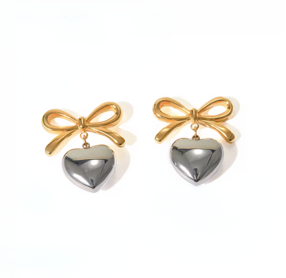 Lana Bow Heart Earrings