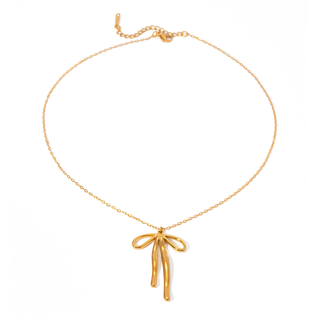 Ribbon Necklace in Gold