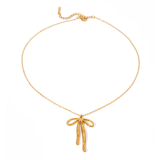 Ribbon Necklace in Gold