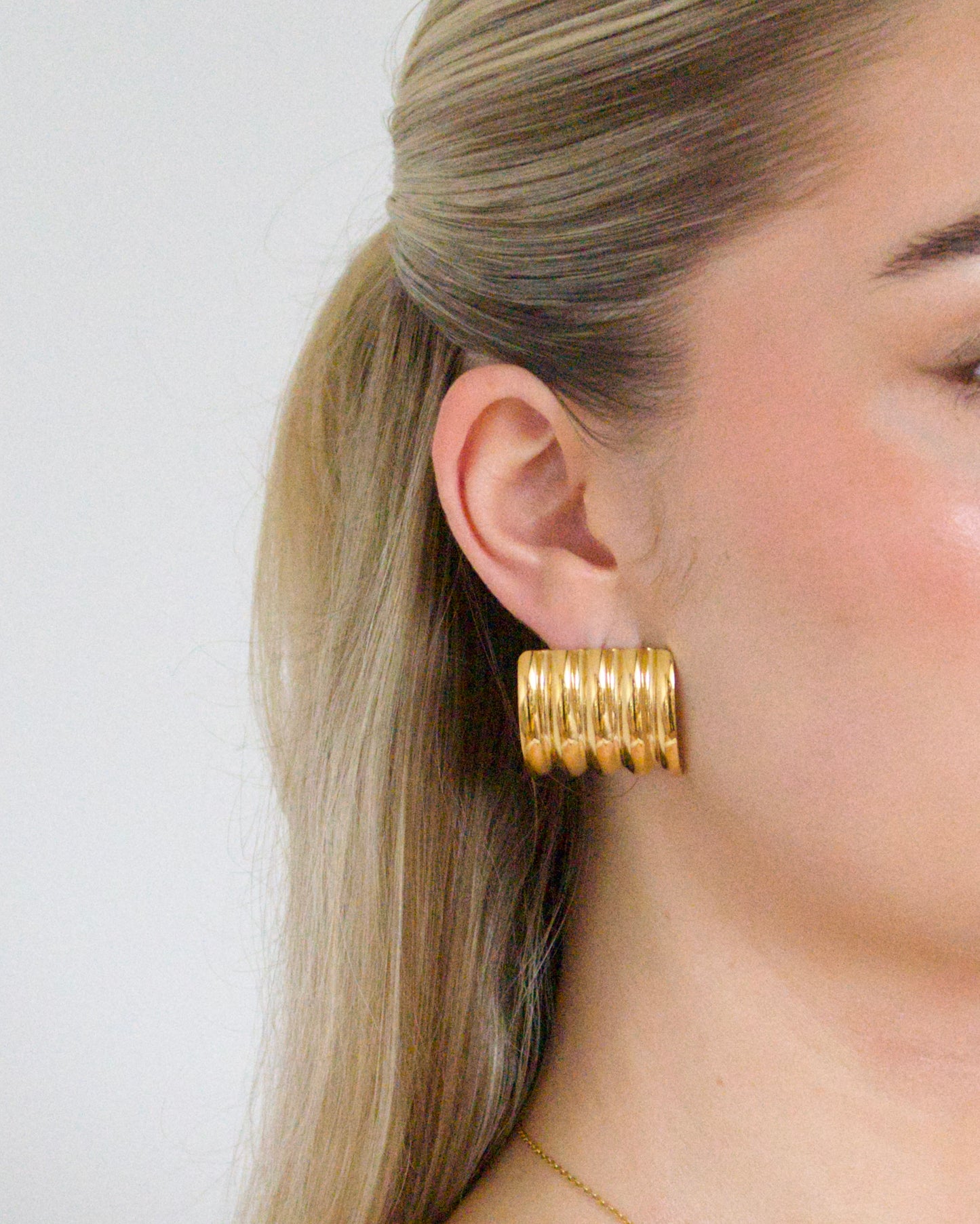 Covergirl Textured Statement Earrings in Gold