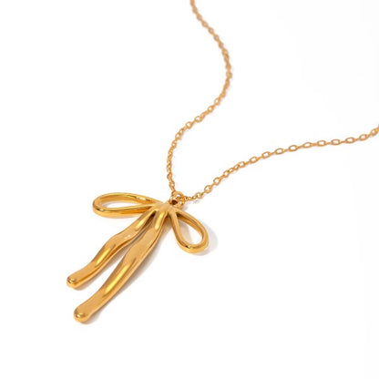 Ribbon Necklace in Gold