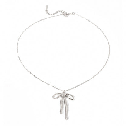 Ribbon Necklace in Silver