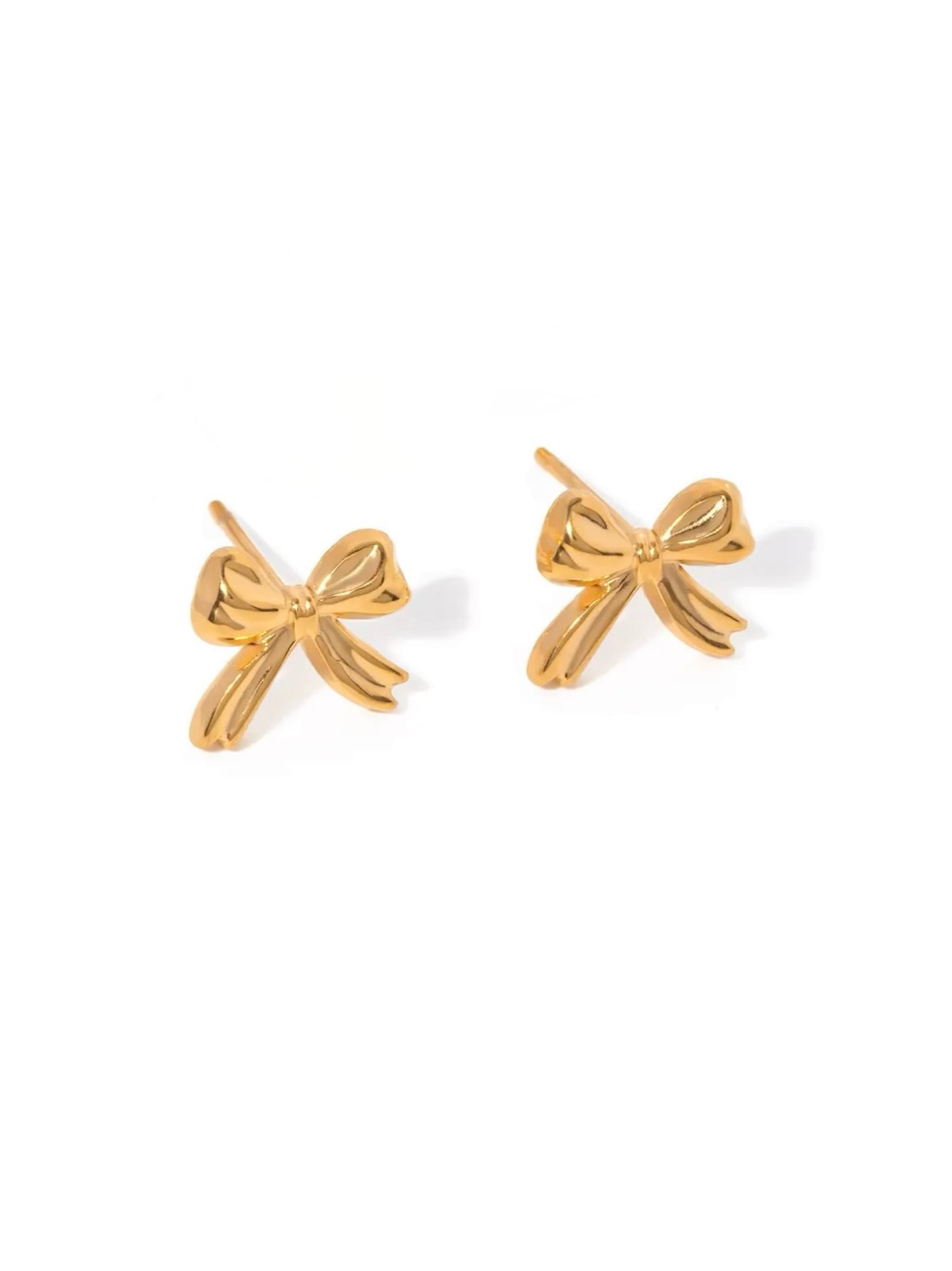 Small Ribbon Studs in Gold