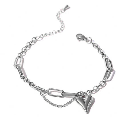 Silver Heart Charm Bracelet