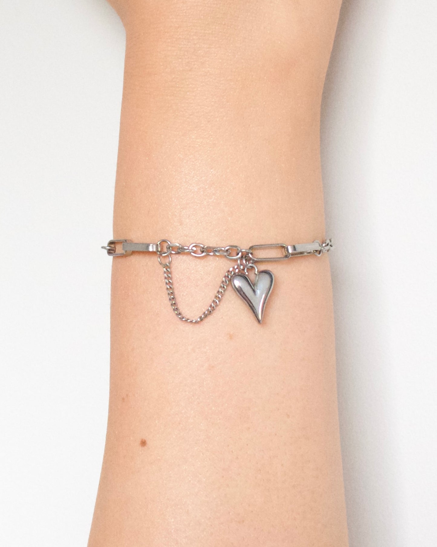 Silver Heart Charm Bracelet